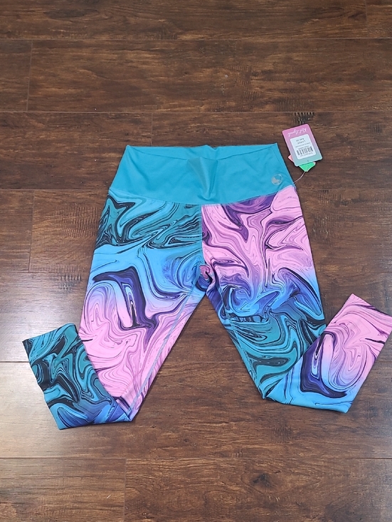 Reel Legends Pants - Reel Legends Womens  Teal Pink Marble Leggings Size Large